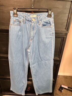 Oat New York Light Blue High-Rise Cropped Jeans